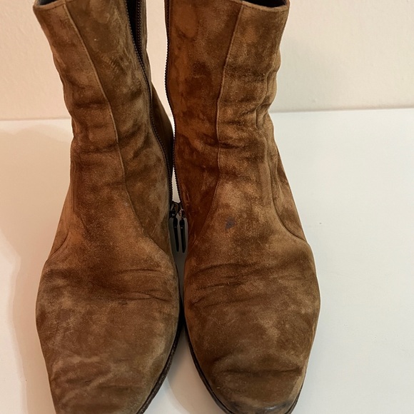 Saint Laurent Paris 'Wyatt' Zip Boots Size 41 euro in Brown Suede - Picture 6 of 7